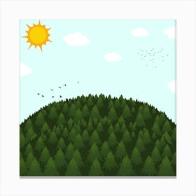 Forest Landscape Illustration Canvas Print