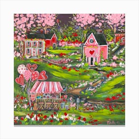 Love Village Flat Canvas Print