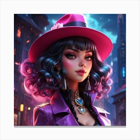 Sexy Girl In Hat Canvas Print