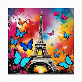 Paris With Butterflies 16 Canvas Print