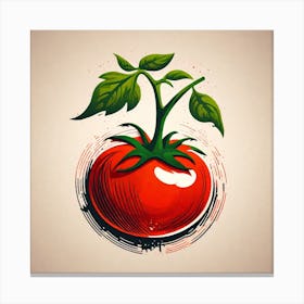 Tomato Illustration Canvas Print