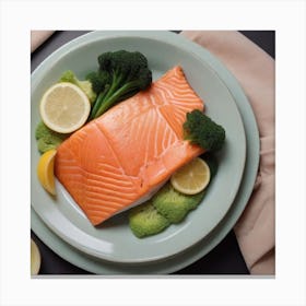 Salmon On A Plate Canvas Print