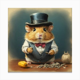 Hamster In Top Hat Canvas Print