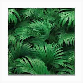 Aesthetic style, Green waves of palm leaf 6 Canvas Print