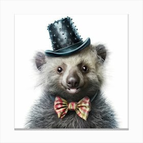 Bear In Top Hat Canvas Print