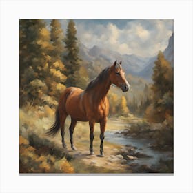 Horse In The Mountains Canvas Print