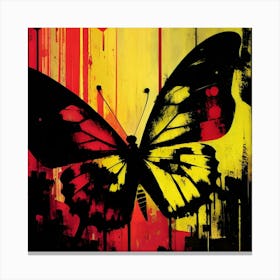 Butterfly On A Wall 1 Canvas Print