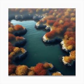 Autumn Trees In A Lake Canvas Print