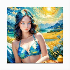 Blue Starry Sky dy Canvas Print