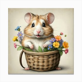 Hamster In A Basket Canvas Print