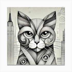 Quill Street City Cat Canvas Print