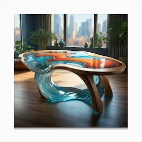 River Design Dining Table Canvas Print