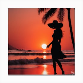 Sunset At The Beach Canvas Print