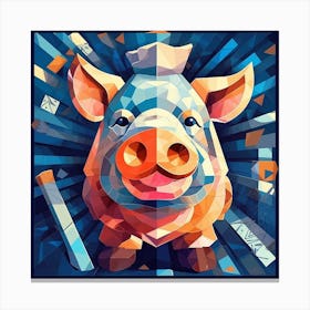 Polygonal Pig Canvas Print