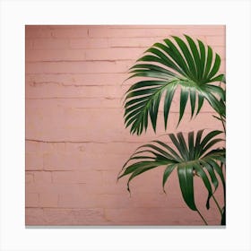 Default Summer Palm Leaves In Pink Wall Art 2 Canvas Print