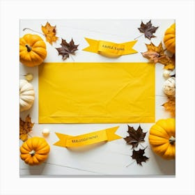 An Overhead Photograph Of A Hand Made Yellow Banner Design Celebrating The Transition Into The Fall (7) Canvas Print