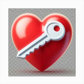 Heart With Key Canvas Print