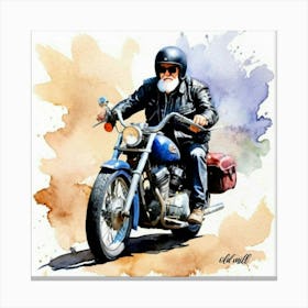 FM-72 THE OLD BIKER Canvas Print