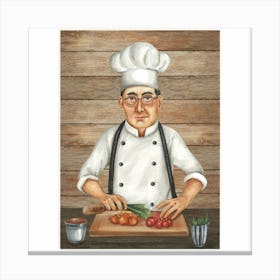 Gourmet Chef Cooking Print Art Canvas Print