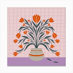 Tulips - orange and violet Canvas Print