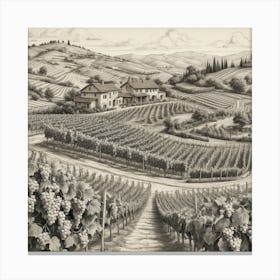 Tuscan Vineyard art Canvas Print