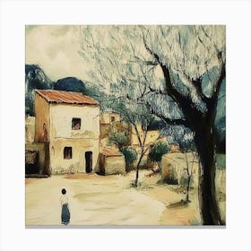 Village In Winter Canvas Print