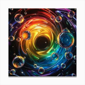 Swirling Rainbow Bubble Abstract Canvas Print