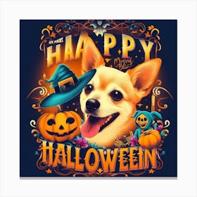 Happy Halloween Chihuahua Canvas Print