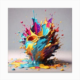 Leonardo Diffusion Xl Colorful Paint Splash Glitter Higo Lindo 1 Canvas Print