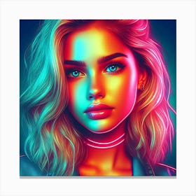 Neon Girl 6 Canvas Print