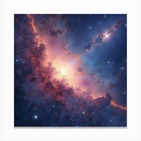 Celestial Nebula In Watercolor With Dreamy Cosmic Tones 1 Canvas Print