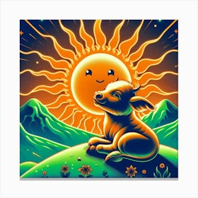 Psychedelic Cow Canvas Print