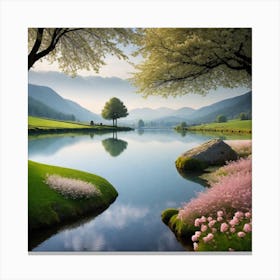 Lake In The Mountains 5 Canvas Print