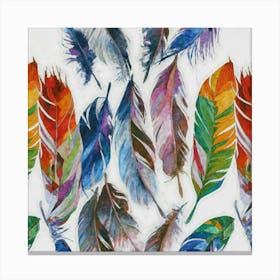 Feathers oil painting Canvas Print