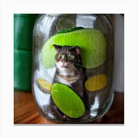 Cat In A Jar Canvas Print