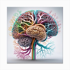 Human Brain With Colorful Branches Canvas Print