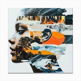 Collage Portrait Of A Woman 1 Canvas Print