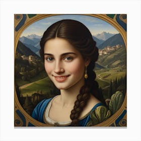 Girl With Braids Canvas Print