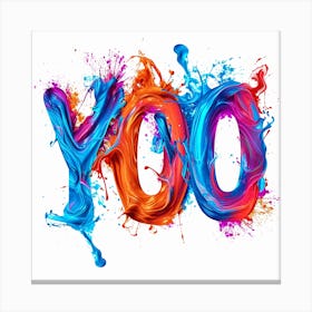 Yooo liquid Text Canvas Print