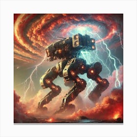 A Sci Fi Depiction Of A Titanstorm Walker Using At Canvas Print