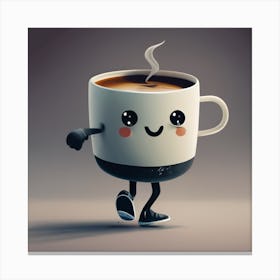 Cute Coffee Cup Canvas Print