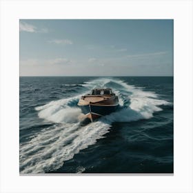 Speed Boat In The Ocean 3 Canvas Print