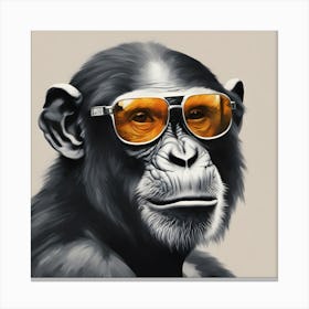 Chimpanzee With Sunglasses Canvas Print