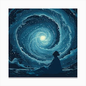 Meditating Woman In Space Canvas Print