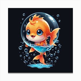 Goldfish In A Bubble Canvas Print