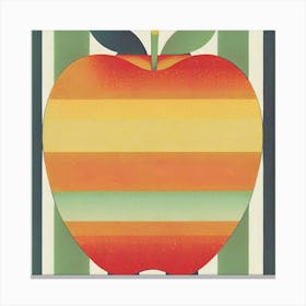 Apple On A Stripe Canvas Print