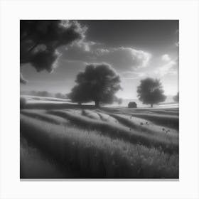 Black And White Painting 2 Canvas Print
