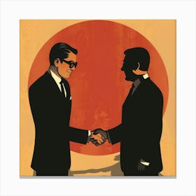 Two Men Shaking Hands 3 Canvas Print