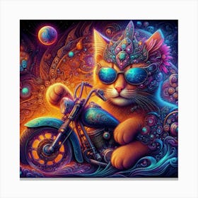 Kitten Biker Canvas Print