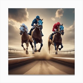 Jockeys Racing On The Track 7 Canvas Print